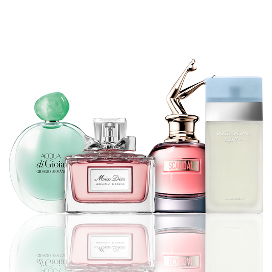 Set di 4 profumi | Acqua di Gioia, Light Blue, Scandal, Miss Dior 100 ml